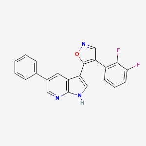 molecular formula C22H13F2N3O B8327551 1h-Pyrrolo[2,3-b]pyridine,3-[4-(2,3-difluorophenyl)-5-isoxazolyl]-5-phenyl- 