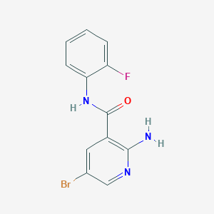 molecular formula C12H9BrFN3O B8327576 2-amino-5-bromo-N-(2-fluorophenyl)nicotinamide 
