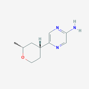 molecular formula C10H15N3O B8327601 5-((2R,4R)-2-methyltetrahydro-2H-pyran-4-yl)pyrazin-2-amine 
