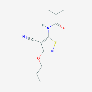 molecular formula C11H15N3O2S B8327608 N-(4-cyano-3-propoxy-5-isothiazolyl)-2-methylpropanamide 