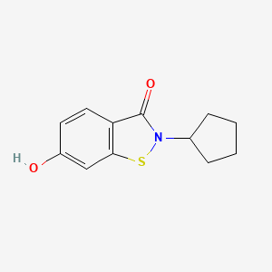 molecular formula C12H13NO2S B8327674 2-cyclopentyl-6-hydroxybenzo[d]isothiazol-3(2H)-one 
