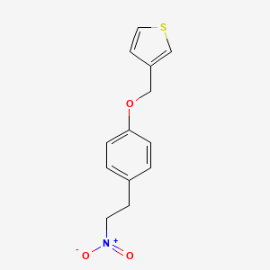 molecular formula C13H13NO3S B8327699 3-(4-(2-Nitro-ethyl)-phenoxymethyl)-thiophene 