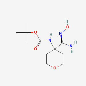 molecular formula C11H21N3O4 B8327718 Tert-butyl n-[4-(n-hydroxycarbamimidoyl)oxan-4-yl]carbamate 