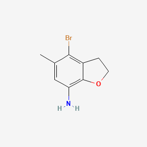 molecular formula C9H10BrNO B8327825 4-Bromo-5-methyl-2,3-dihydrobenzofuran-7-amine 