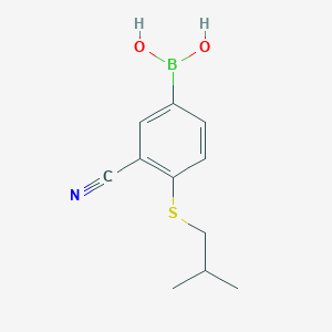 molecular formula C11H14BNO2S B8327855 [3-Cyano-4-(isobutylthio)phenyl]boronic acid 