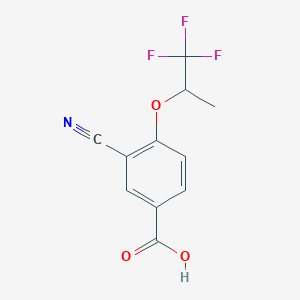molecular formula C11H8F3NO3 B8327870 Benzoic acid, 3-cyano-4-(2,2,2-trifluoro-1-methylethoxy)- 