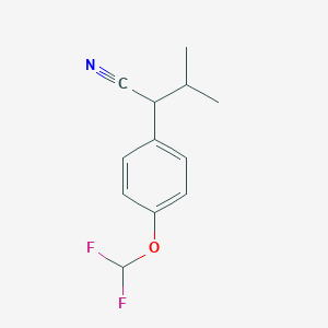 molecular formula C12H13F2NO B8327878 2-[4-(Difluoromethoxy)phenyl]-3-methylbutyronitrile 