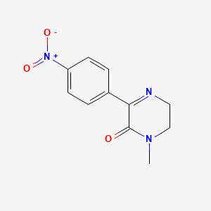 molecular formula C11H11N3O3 B8327906 1-Methyl-3-(4-nitrophenyl)-5,6-dihydropyrazin-2(1H)-one 