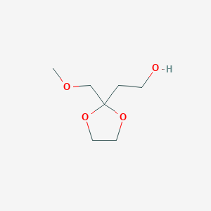 molecular formula C7H14O4 B8327913 2-(2-(Methoxymethyl)-1,3-dioxolan-2-yl)ethanol 