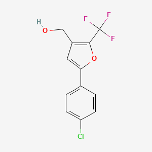 molecular formula C12H8ClF3O2 B8327935 (5-(4-Chlorophenyl)-2-trifluoromethylfuran-3-yl)methanol 