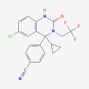 4-(6-Chloro-4-cyclopropyl-2-oxo-3-(2,2,2-trifluoroethyl)-1,2,3,4-tetrahydroquinazolin-4-yl)benzonitrile