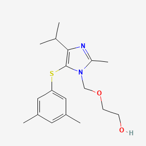 molecular formula C18H26N2O2S B8328069 2-[5-(3,5-Dimethyl-phenylsulfanyl)-4-isopropyl-2-methyl-imidazol-1-ylmethoxy]-ethanol 