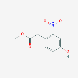 molecular formula C9H9NO5 B8328220 4-Methoxycarbonylmethyl-3-nitrophenol 