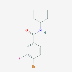 molecular formula C12H15BrFNO B8328274 4-bromo-N-(1-ethyl-propyl)-3-fluoro-benzamide 
