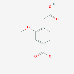 molecular formula C11H12O5 B8328299 2-Methoxy-4-methoxycarbonyl-phenylacetic acid CAS No. 156590-21-5