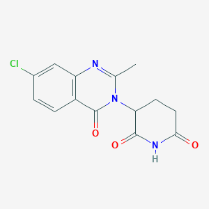 molecular formula C14H12ClN3O3 B8328312 3-(7-chloro-2-methyl-4-oxo-4H-quinazolin-3-yl)-piperidine-2,6-dione 