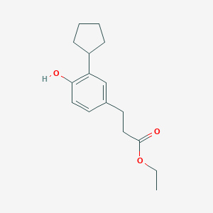 molecular formula C16H22O3 B8328334 Ethyl 3-(3-cyclopentyl-4-hydroxy-phenyl)propanoate 