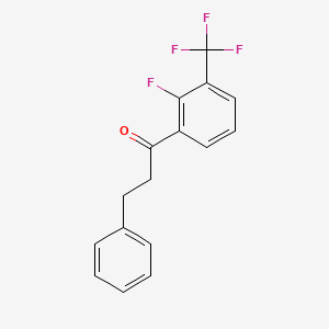 molecular formula C16H12F4O B8328388 1-(2-Fluoro-3-trifluoromethyl-phenyl)-3-phenyl-propan-1-one 