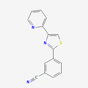 molecular formula C15H9N3S B8328400 2-(3-Cyanophenyl)-4-(pyridin-2-yl)-1,3-thiazole 