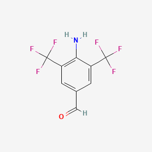 molecular formula C9H5F6NO B8328416 4-Amino-3,5-bis(trifluoromethyl)benzaldehyde 