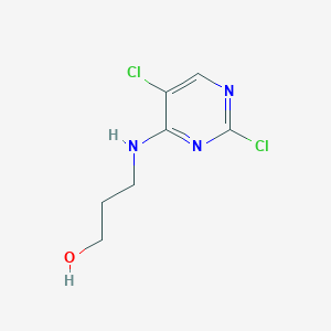 molecular formula C7H9Cl2N3O B8328435 3-[(2,5-Dichloro-4-pyrimidinyl)amino]-1-propanol 