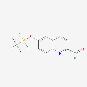molecular formula C16H21NO2Si B8328452 6-((Tert-butyldimethylsilyl)oxy)quinoline-2-carbaldehyde 
