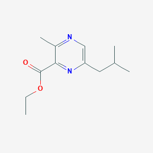 molecular formula C12H18N2O2 B8328493 Ethyl 6-isobutyl-3-methylpyrazine-2-carboxylate 
