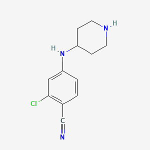 molecular formula C12H14ClN3 B8328495 2-Chloro-4-(piperidin-4-ylamino)-benzonitrile 
