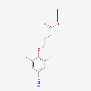molecular formula C16H20ClNO3 B8328517 Tert-butyl 4-(2-chloro-4-cyano-6-methylphenoxy)butanoate 