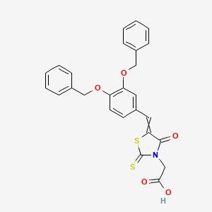 molecular formula C26H21NO5S2 B8328547 5-[[3,4-bis(phenylmethoxy)phenyl]methylene]-4-oxo-2-thioxo-3-thiazolidineacetic Acid 