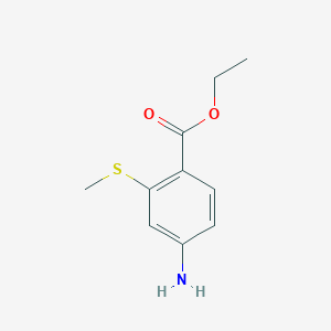 molecular formula C10H13NO2S B8328581 Ethyl 4-amino-2-(methylthio)benzoate 