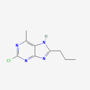 molecular formula C9H11ClN4 B8328613 2-Chloro-6-methyl-8-propylpurine 