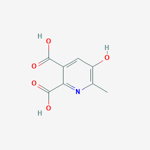 molecular formula C8H7NO5 B8328622 5-Hydroxy-6-methylpyridine-2,3-dicarboxylic acid 