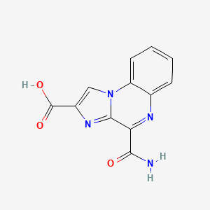 molecular formula C12H8N4O3 B8328640 4-Carbamoyl-imidazo-[1,2-a]-quinoxaline-2-carboxylic acid 