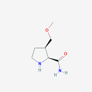 molecular formula C7H14N2O2 B8328699 (2S,3R)-3-Methoxymethyl-pyrrolidine-2-carboxylic acid amide 