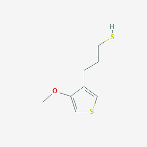 molecular formula C8H12OS2 B8328760 3-(4-Methoxythiophene-3-yl) propane-1-thiol 