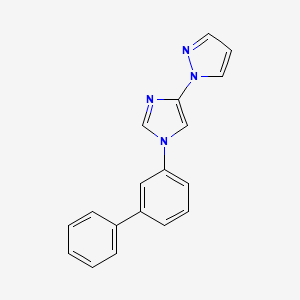 molecular formula C18H14N4 B8328793 1-(1-Biphenyl-3-yl-1H-imidazol-4-yl)-1H-pyrazole 