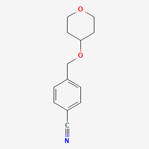 molecular formula C13H15NO2 B8328794 4-(Tetrahydro-pyran-4-yloxymethyl)-benzonitrile 