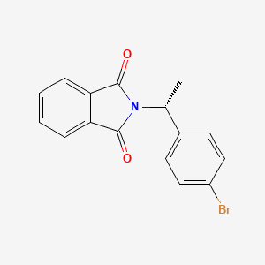 molecular formula C16H12BrNO2 B8328809 (+)-N-[(R)-p-Bromo-alpha-methylbenzyl]phthalimide 