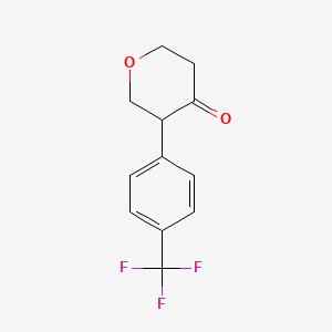 molecular formula C12H11F3O2 B8328823 3-(4-(trifluoromethyl)phenyl)dihydro-2H-pyran-4(3H)-one 