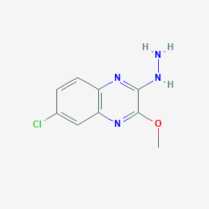molecular formula C9H9ClN4O B8328850 6-Chloro-2-hydrazino-3-methoxyquinoxaline 