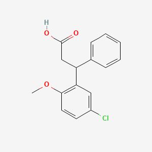 molecular formula C16H15ClO3 B8328861 3-(5-Chloro-2-methoxyphenyl)-3-phenylpropanoic acid 