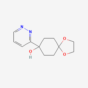molecular formula C12H16N2O3 B8328897 8-Pyridazin-3-yl-1,4-dioxaspiro[4.5]decan-8-ol 