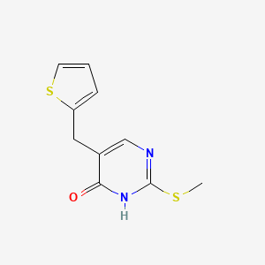 molecular formula C10H10N2OS2 B8328975 5-(2-Thienylmethyl)-2-methylthio-4-pyrimidone 