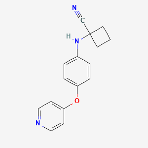 molecular formula C16H15N3O B8329026 1-(4-(Pyridin-4-yloxy)phenylamino)-cyclobutanecarbonitrile 