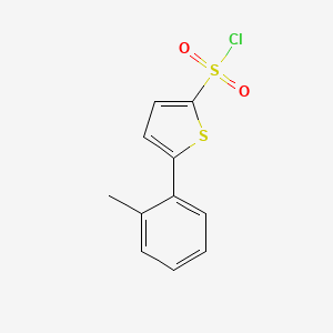 molecular formula C11H9ClO2S2 B8329033 2-Chlorosulfonyl-5-(2-tolyl)thiophene 