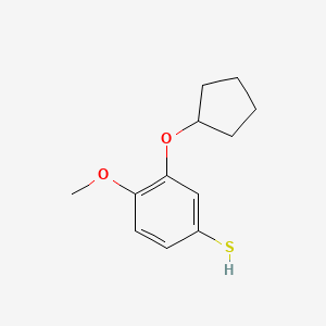 molecular formula C12H16O2S B8329054 3-Cyclopentyloxy-4-methoxybenzenethiol 