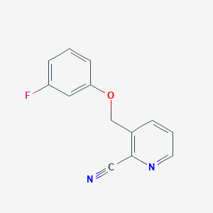 molecular formula C13H9FN2O B8329075 2-Cyano-3-(3-fluorophenoxymethyl)pyridine 