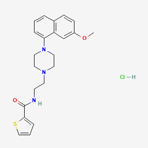 molecular formula C22H26ClN3O2S B8329100 1-(7-Methoxy-1-naphthyl)-4-[2-(2-thienoylamino)-ethyl]piperazine hydrochloride 