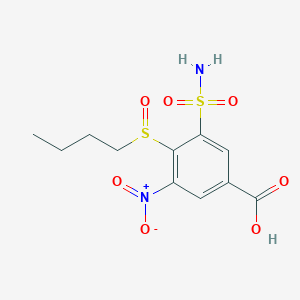molecular formula C11H14N2O7S2 B8329110 4-n-Butylsulphinyl-3-nitro-5-sulphamyl-benzoic acid 